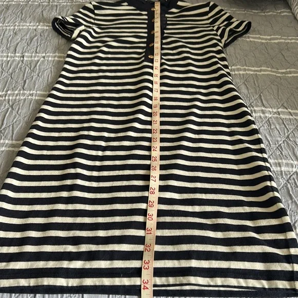 Tory Burch stripe t-shirt dress navy white 🎇♥️💙XS - Picture 4 of 6